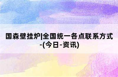 国森壁挂炉|全国统一各点联系方式-(今日-资讯)